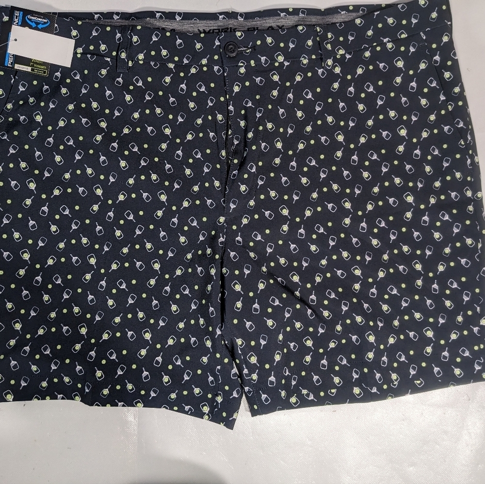 NEW Mens Roundtree & Yorke Performance Chino Shorts WineGlass 7"I Caviar